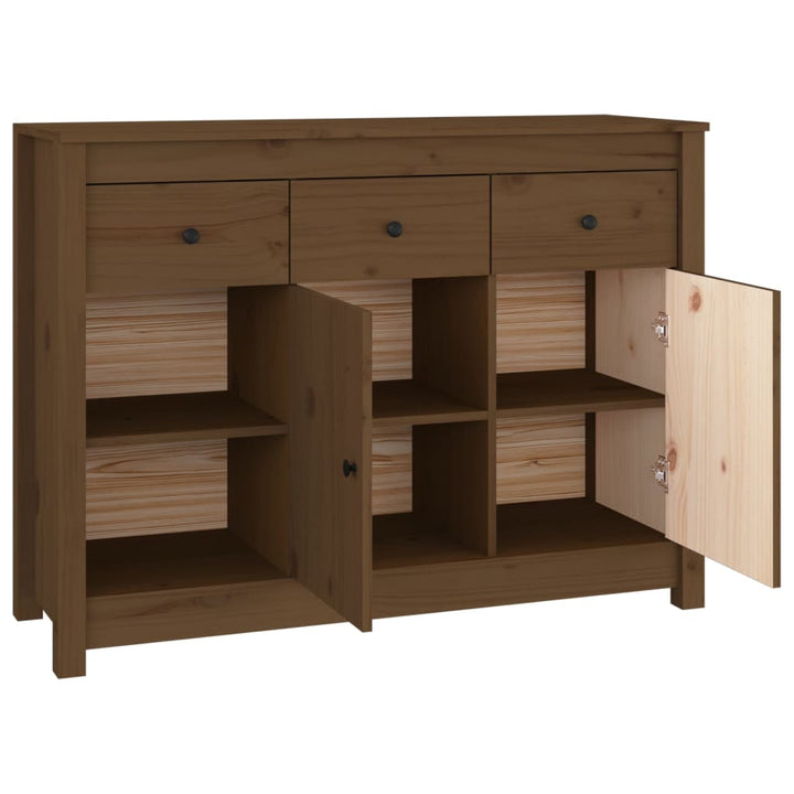 Dressoir 100x35x74 cm massief grenenhout honingbruin - Griffin Retail