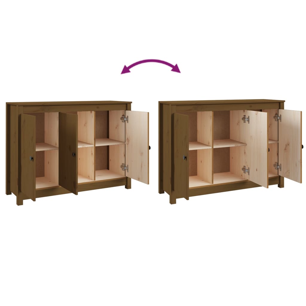 Dressoir 100x35x74 cm massief grenenhout honingbruin - Griffin Retail