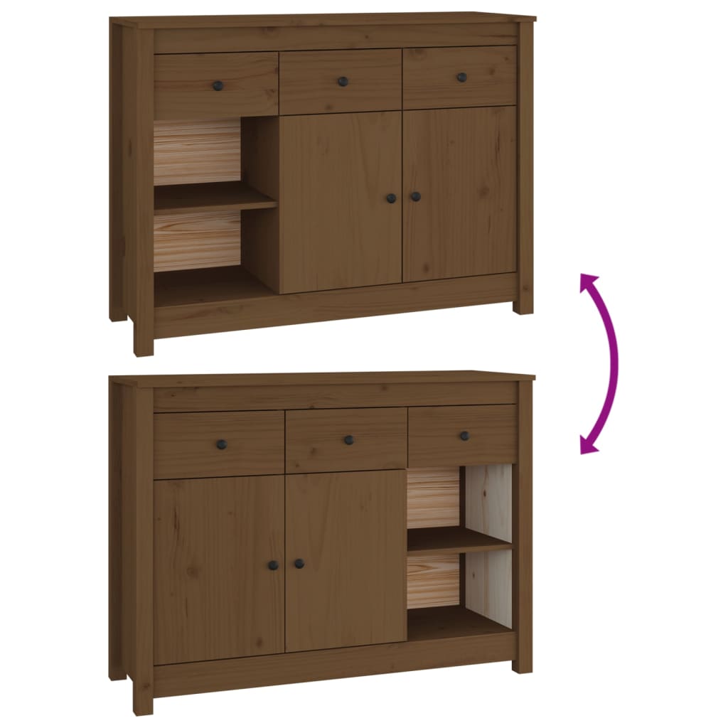 Dressoir 100x35x74 cm massief grenenhout honingbruin - Griffin Retail