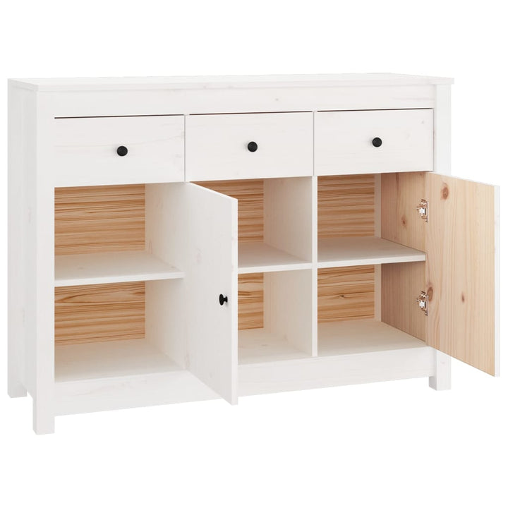 Dressoir 100x35x74 cm massief grenenhout wit - Griffin Retail