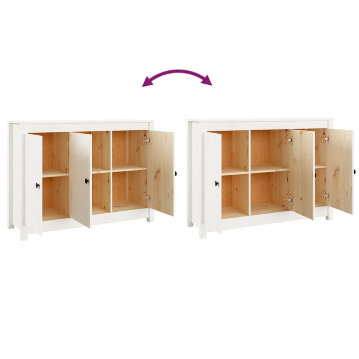 Dressoir 100x35x74 cm massief grenenhout wit - Griffin Retail