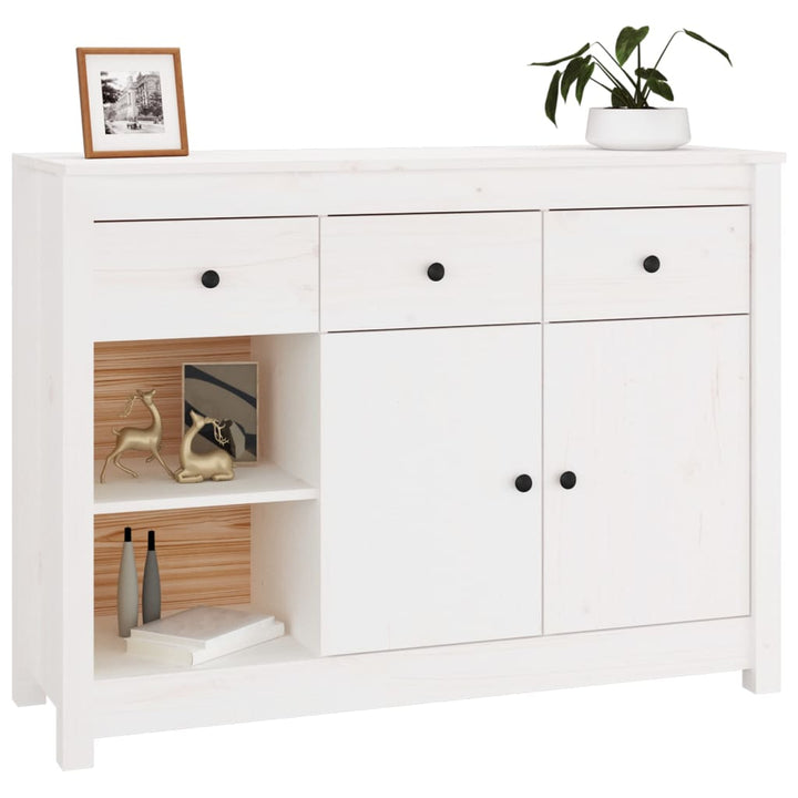 Dressoir 100x35x74 cm massief grenenhout wit - Griffin Retail