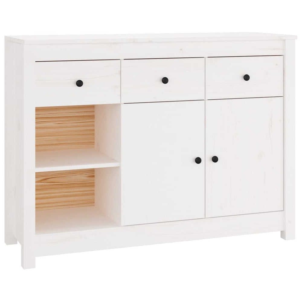 Dressoir 100x35x74 cm massief grenenhout wit - Griffin Retail