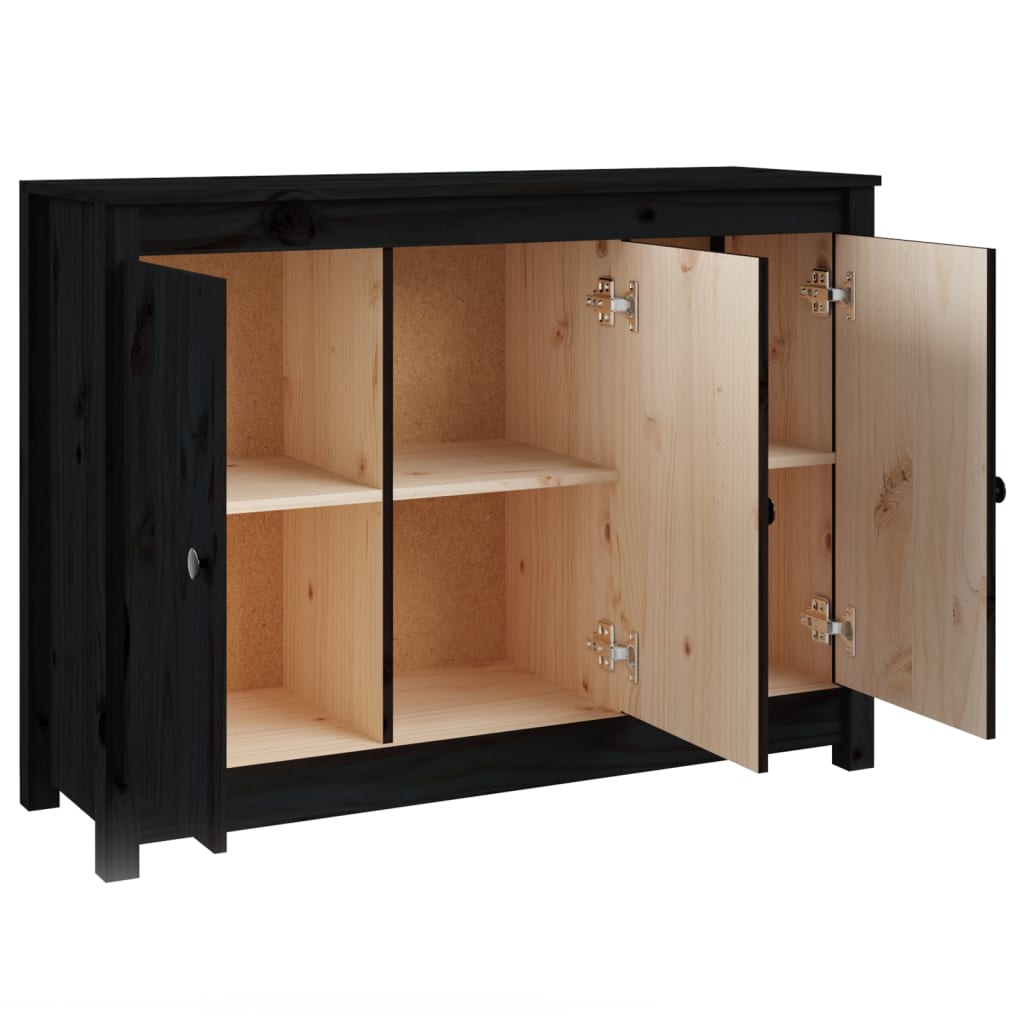 Dressoir 100x35x74 cm massief grenenhout zwart - Griffin Retail