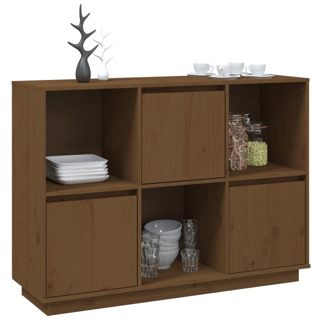 Dressoir 110,5x35x80 cm massief grenenhout honingbruin - Griffin Retail