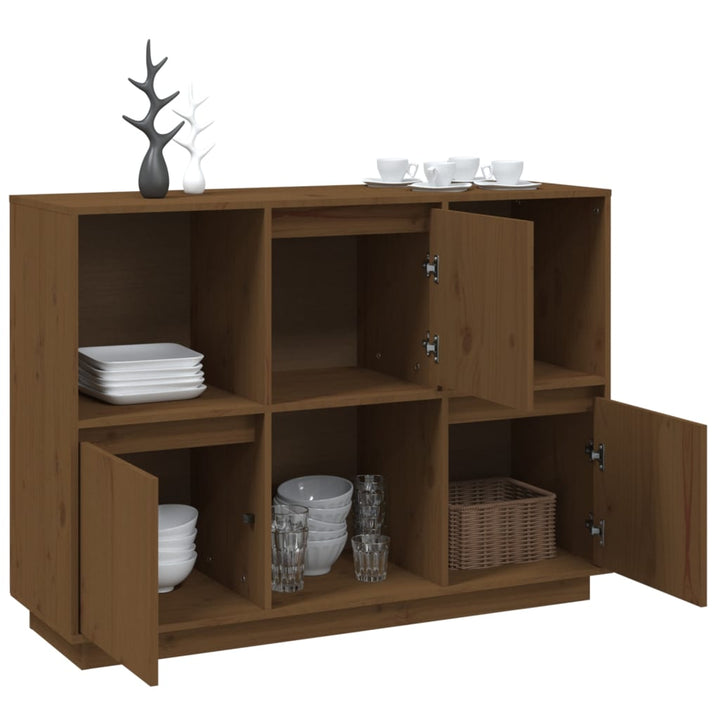 Dressoir 110,5x35x80 cm massief grenenhout honingbruin - Griffin Retail