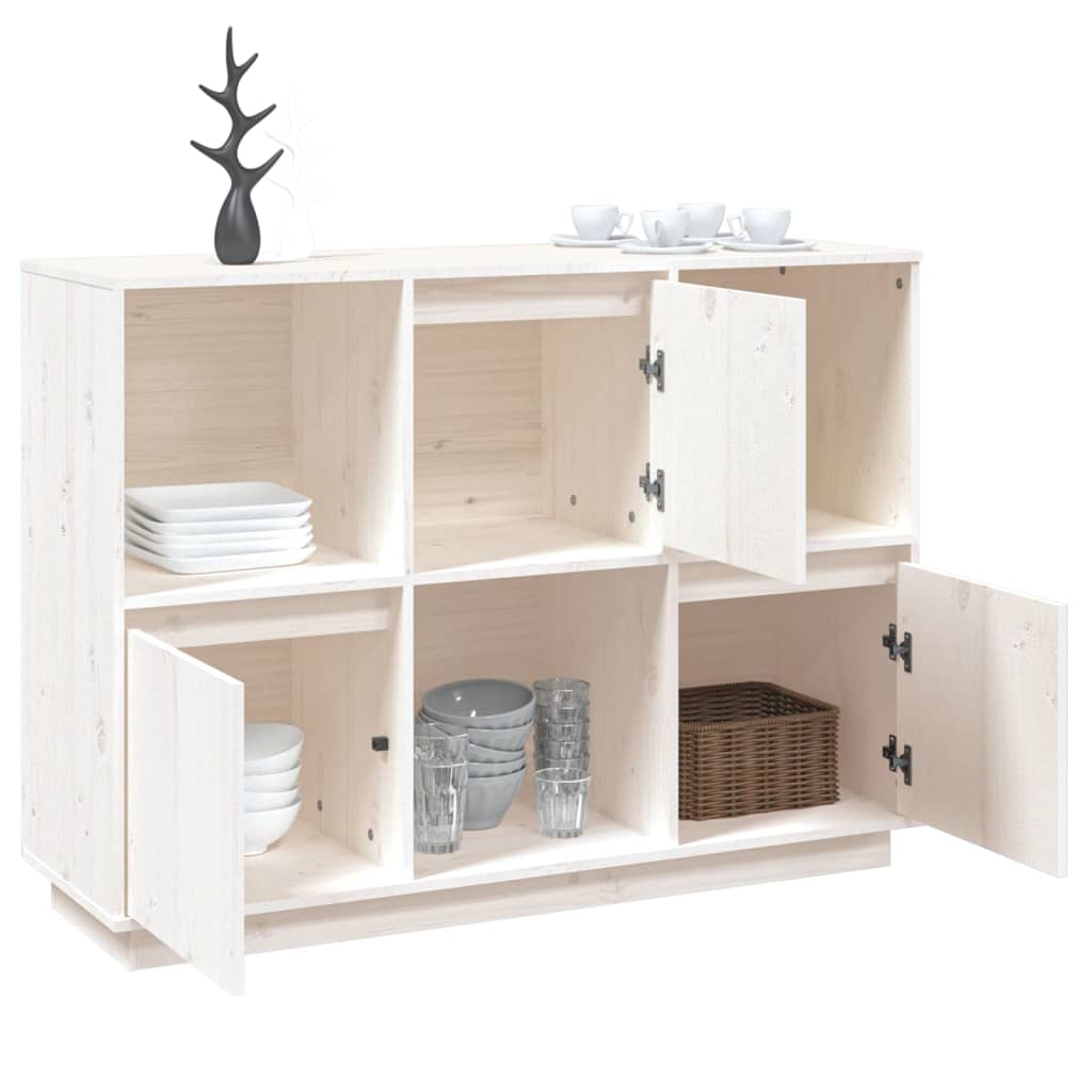 Dressoir 110,5x35x80 cm massief grenenhout wit - Griffin Retail