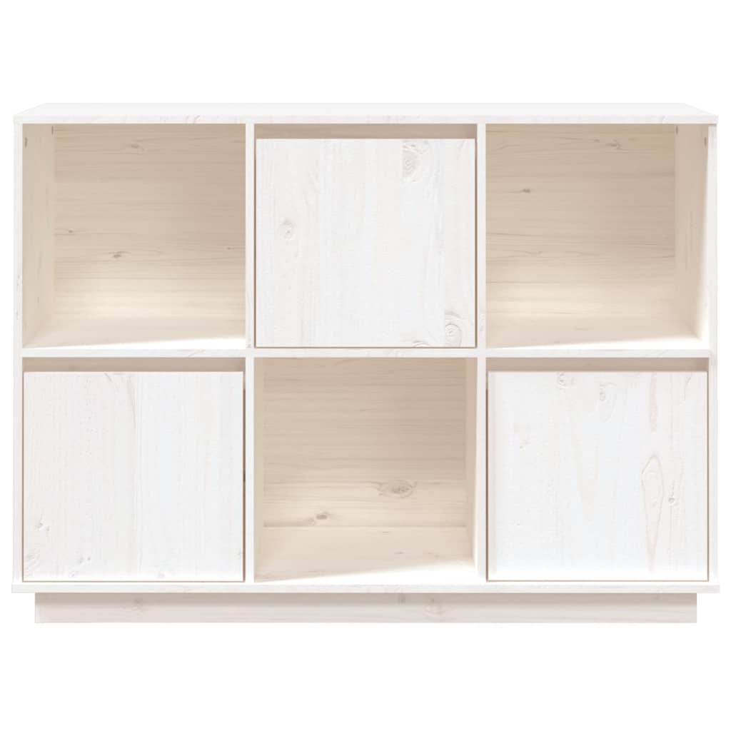 Dressoir 110,5x35x80 cm massief grenenhout wit - Griffin Retail