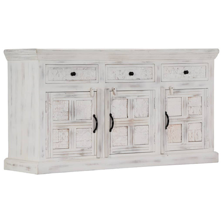 Dressoir 140x40x74 cm massief mangohout wit - Griffin Retail