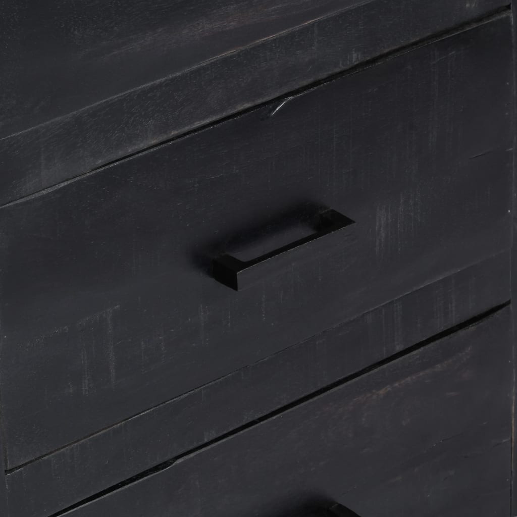 Dressoir 147x40x80 cm massief mangohout zwart - Griffin Retail