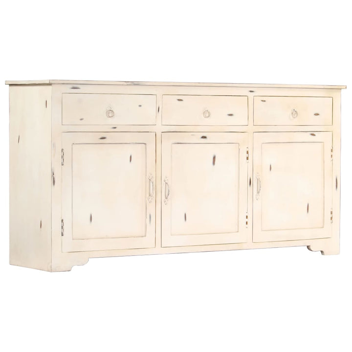 Dressoir 160x40x80 cm massief mangohout wit - Griffin Retail