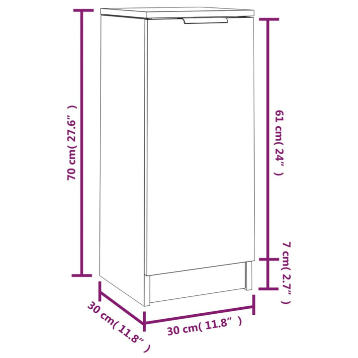 Dressoir 30x30x70 cm bewerkt hout bruineikenkleurig - Griffin Retail