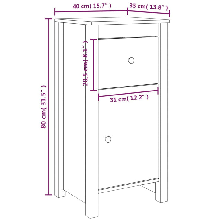 Dressoir 40x35x80 cm massief grenenhout - Griffin Retail