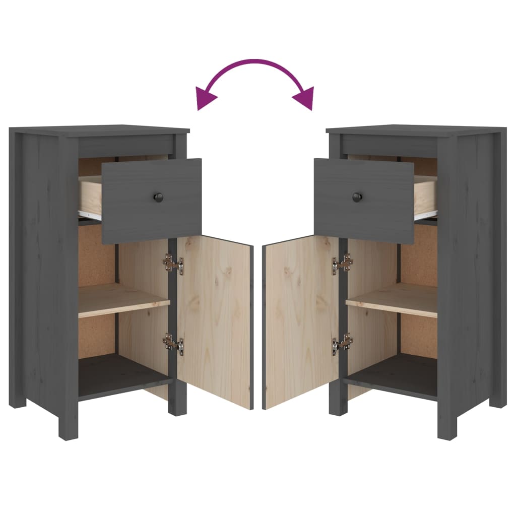 Dressoir 40x35x80 cm massief grenenhout grijs - Griffin Retail