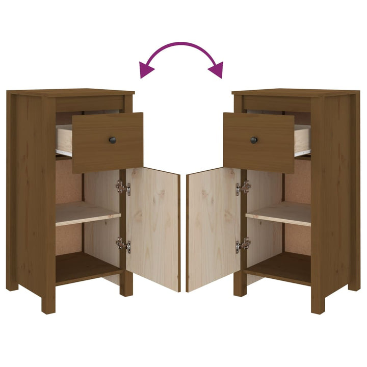 Dressoir 40x35x80 cm massief grenenhout honingbruin - Griffin Retail