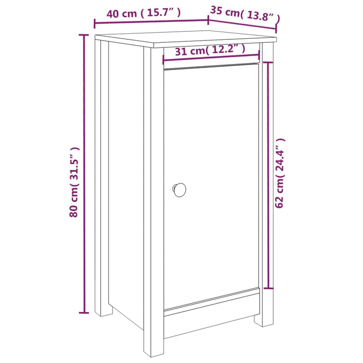 Dressoir 40x35x80 cm massief grenenhout wit - Griffin Retail