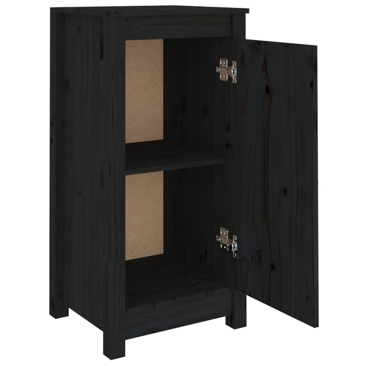 Dressoir 40x35x80 cm massief grenenhout zwart - Griffin Retail