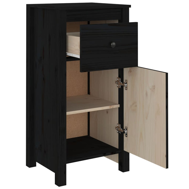 Dressoir 40x35x80 cm massief grenenhout zwart - Griffin Retail