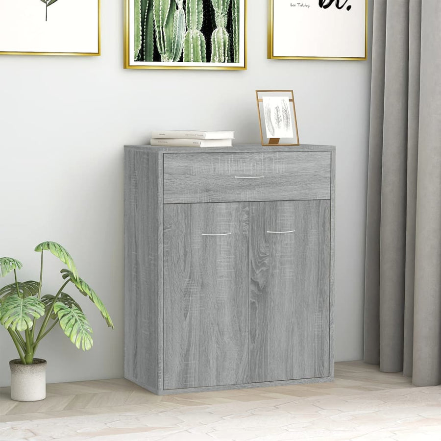 Dressoir 60x30x75 cm bewerkt hout grijs sonoma eikenkleurig - Griffin Retail