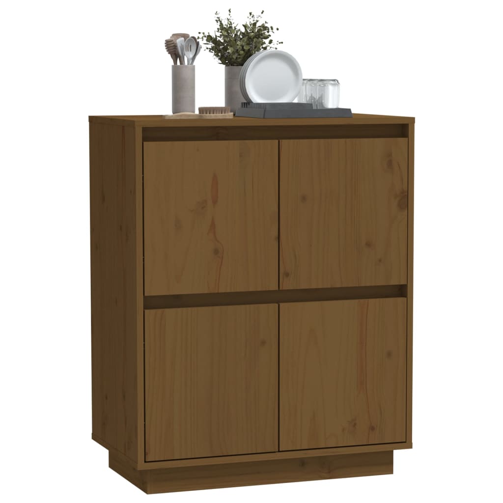 Dressoir 60x34x75 cm massief grenenhout honingbruin - Griffin Retail