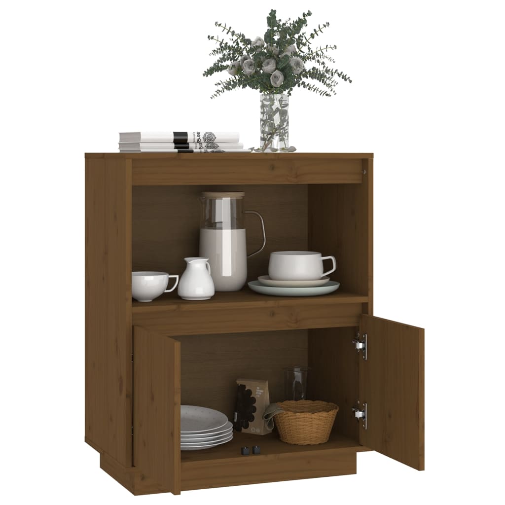 Dressoir 60x34x75 cm massief grenenhout honingbruin - Griffin Retail