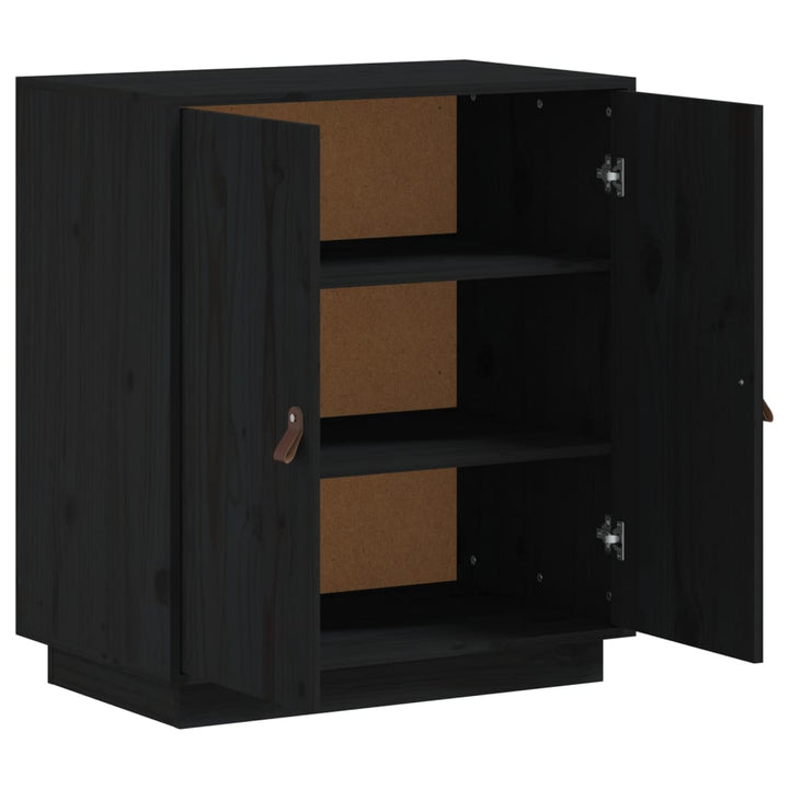 Dressoir 65,5x40x75 cm massief grenenhout zwart - Griffin Retail