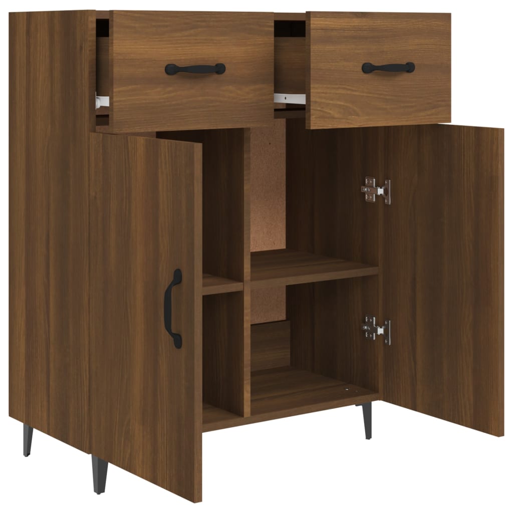 Dressoir 69,5x34x90 cm bewerkt hout bruineikenkleurig - Griffin Retail