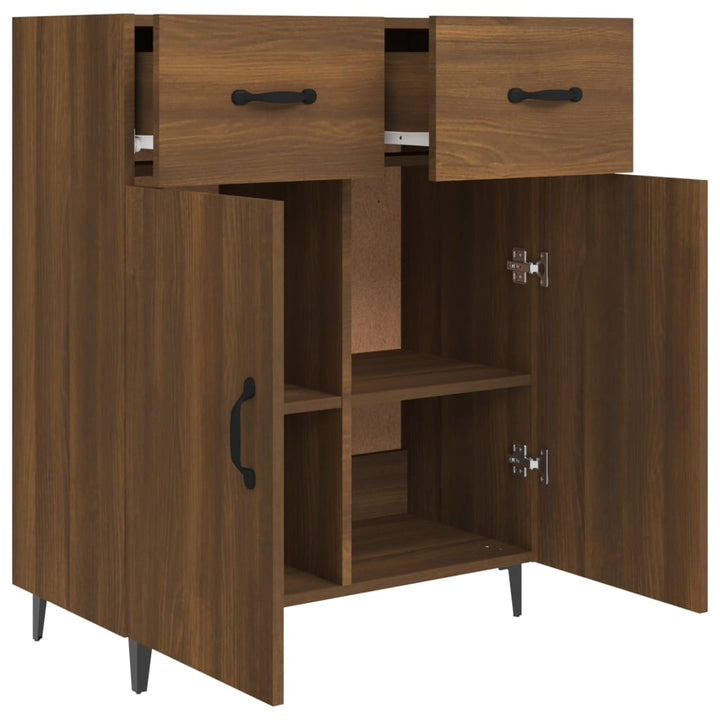 Dressoir 69,5x34x90 cm bewerkt hout bruineikenkleurig - Griffin Retail