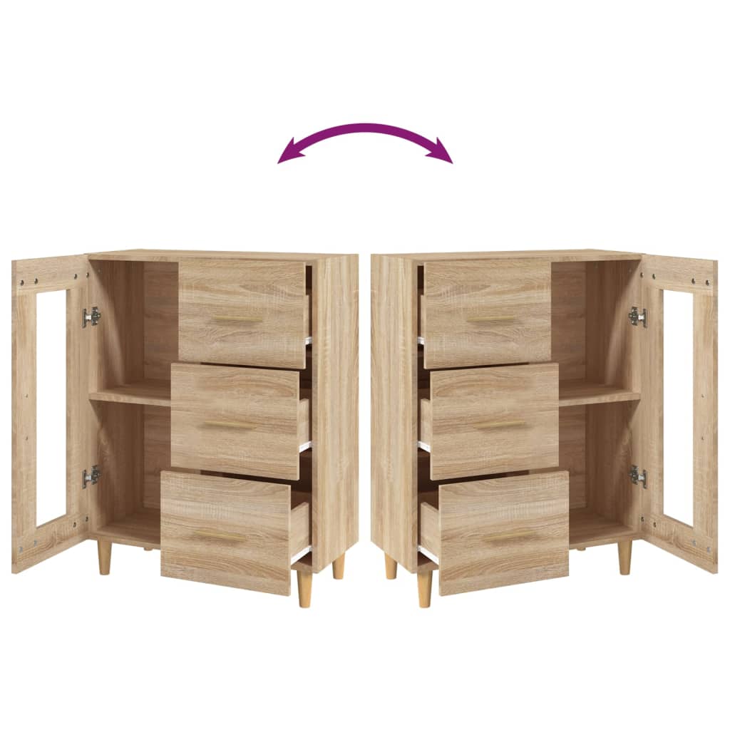 Dressoir 69,5x34x90 cm bewerkt hout sonoma eikenkleurig - Griffin Retail