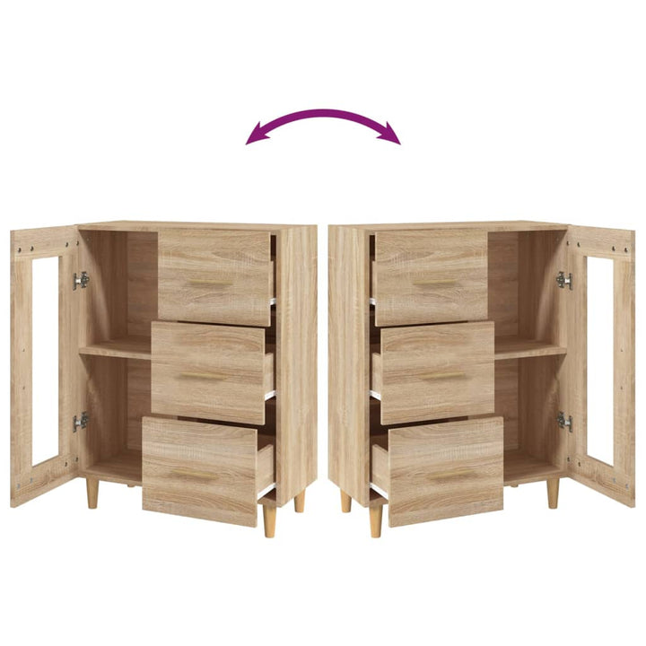 Dressoir 69,5x34x90 cm bewerkt hout sonoma eikenkleurig - Griffin Retail