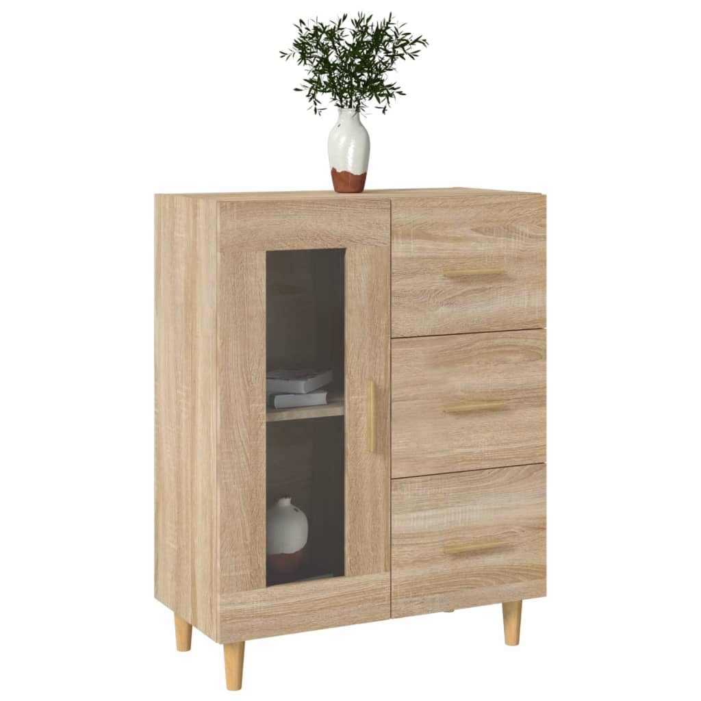 Dressoir 69,5x34x90 cm bewerkt hout sonoma eikenkleurig - Griffin Retail