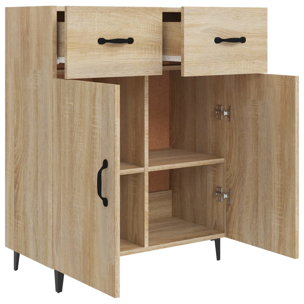 Dressoir 69,5x34x90 cm bewerkt hout sonoma eikenkleurig - Griffin Retail