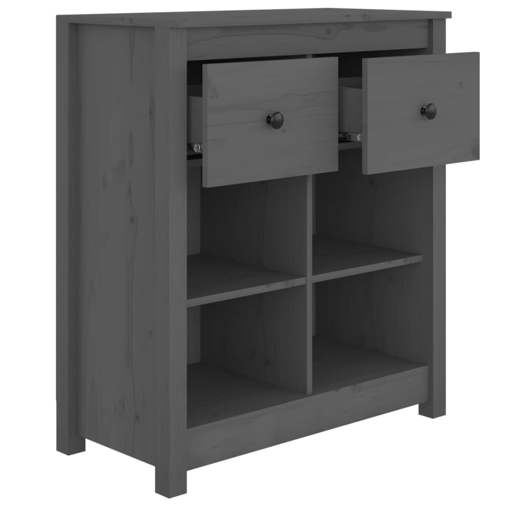 Dressoir 70x35x80 cm massief grenenhout grijs - Griffin Retail