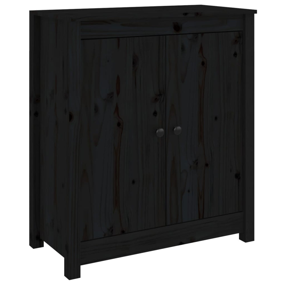 Dressoir 70x35x80 cm massief grenenhout zwart - Griffin Retail