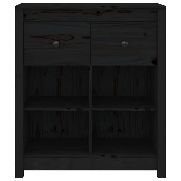 Dressoir 70x35x80 cm massief grenenhout zwart - Griffin Retail