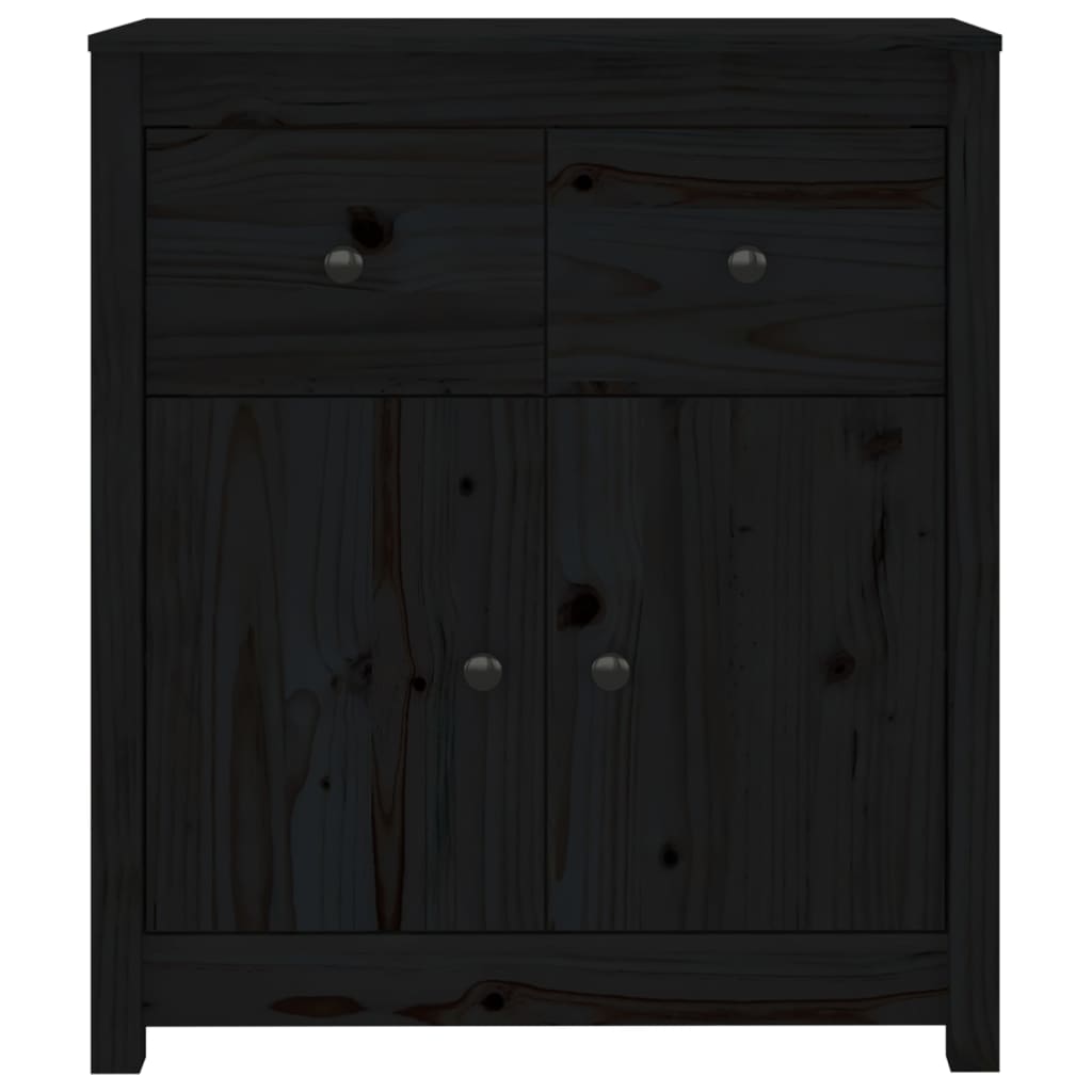 Dressoir 70x35x80 cm massief grenenhout zwart - Griffin Retail