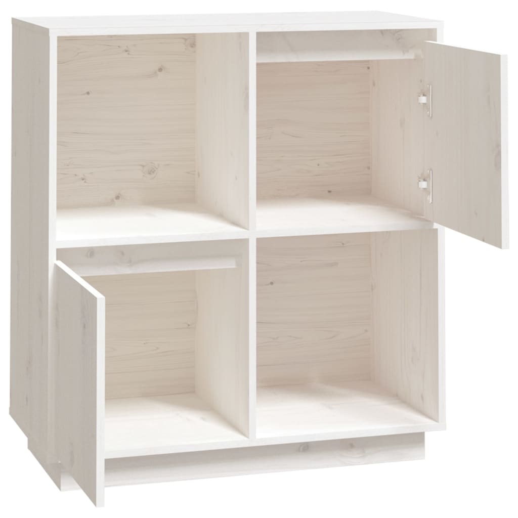 Dressoir 74x35x80 cm massief grenenhout wit - Griffin Retail