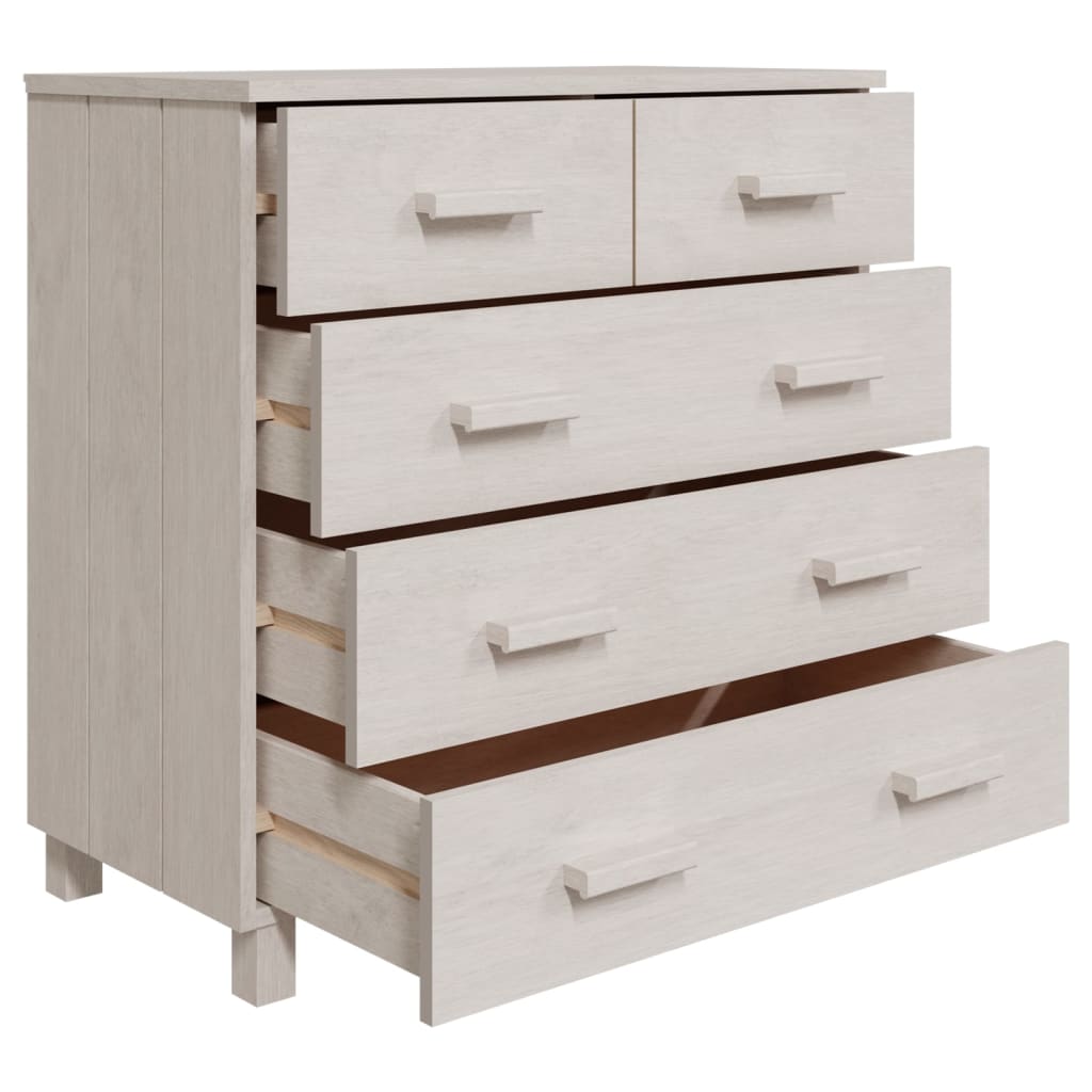 Dressoir 79x40x80 cm massief grenenhout wit - Griffin Retail