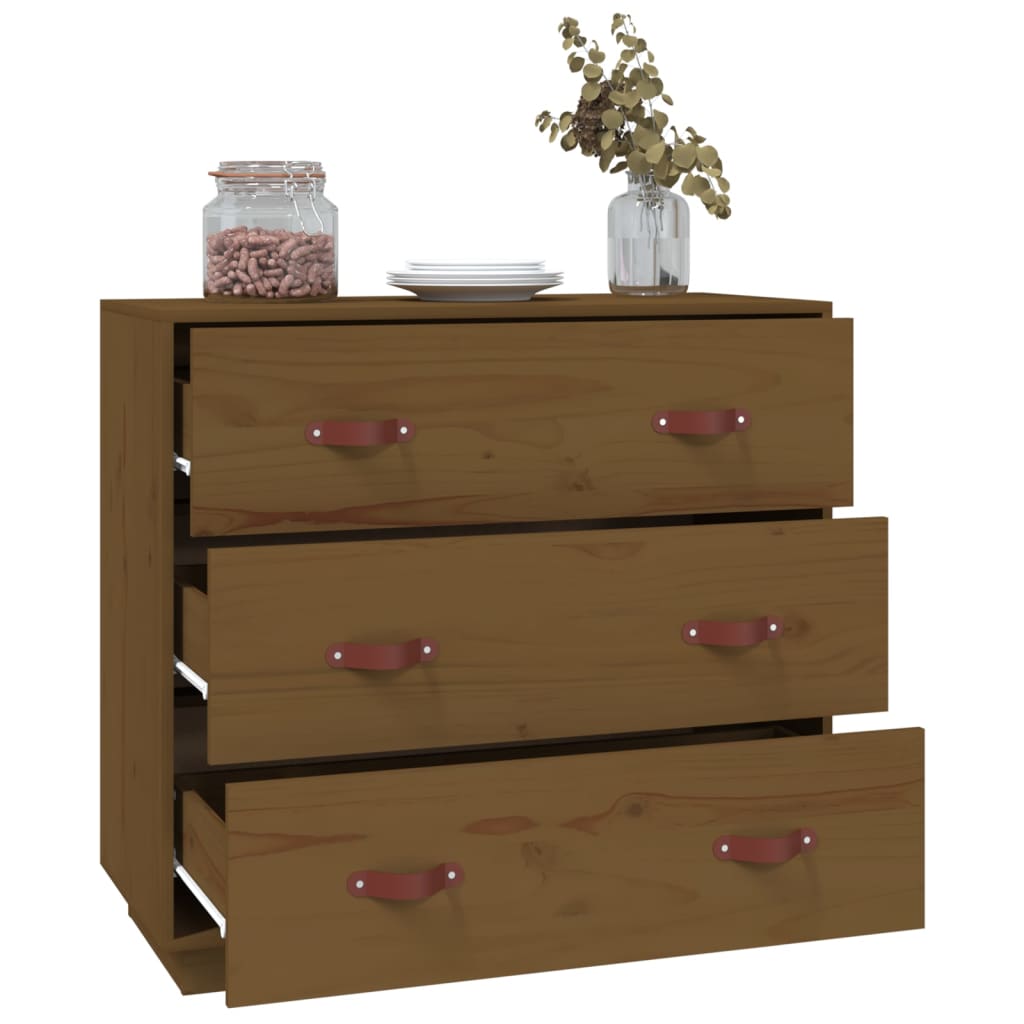 Dressoir 80x40x75 cm massief grenenhout honingbruin - Griffin Retail