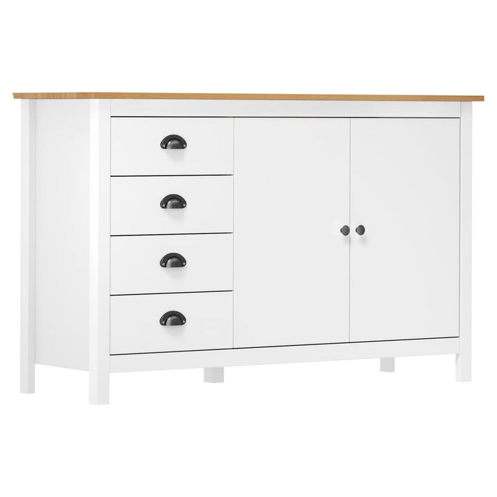 Dressoir Hill Range 130x40x80 cm massief grenenhout wit - Griffin Retail