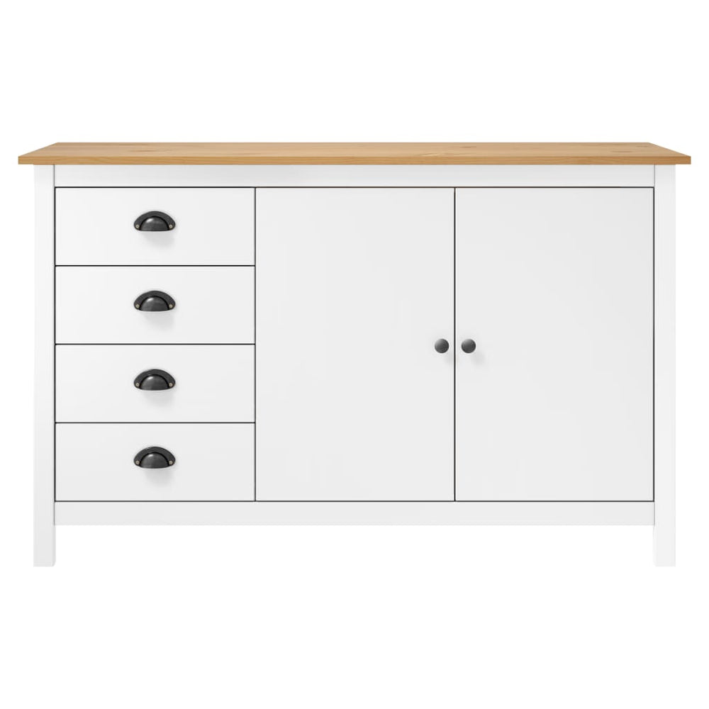 Dressoir Hill Range 130x40x80 cm massief grenenhout wit - Griffin Retail