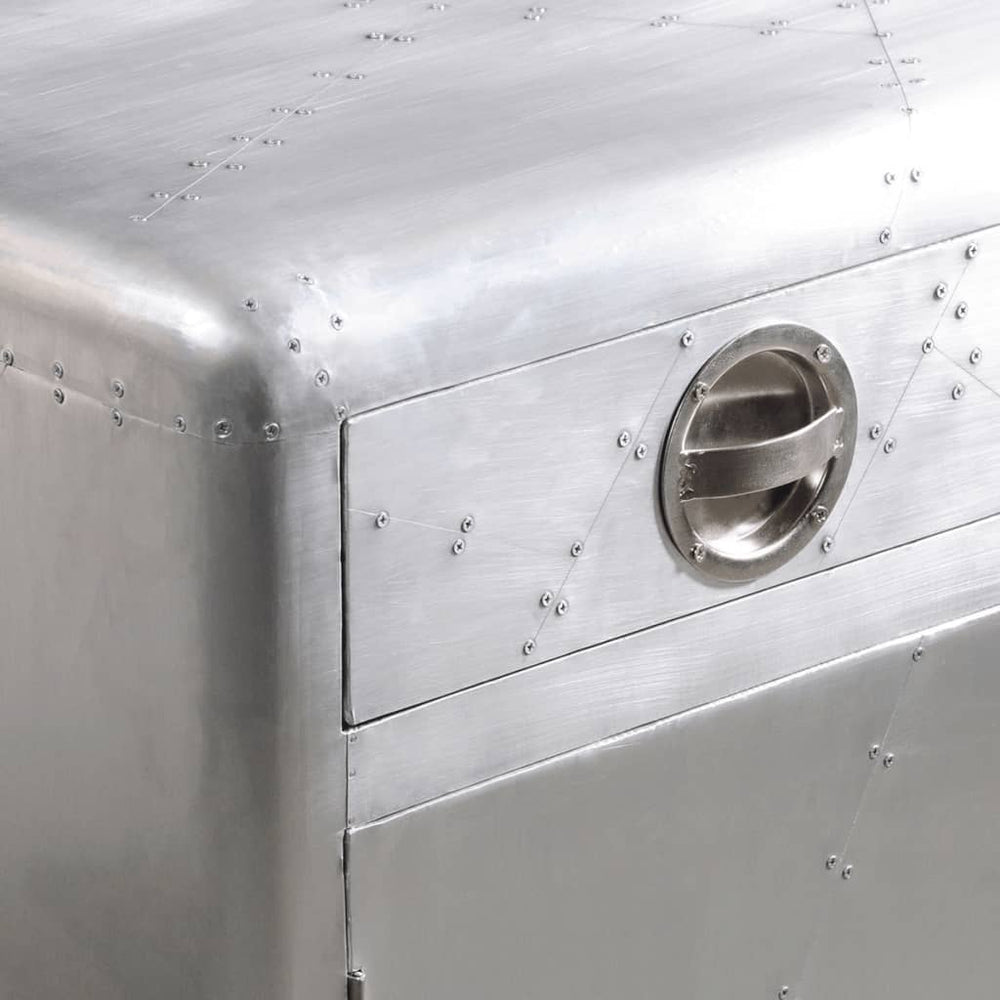 Dressoir met 3 lades vintage luchtvaartstijl aluminium - Griffin Retail