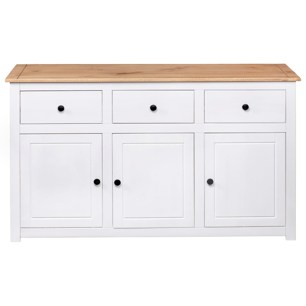 Dressoir Panama Range 135x40x80 cm massief grenenhout wit - Griffin Retail