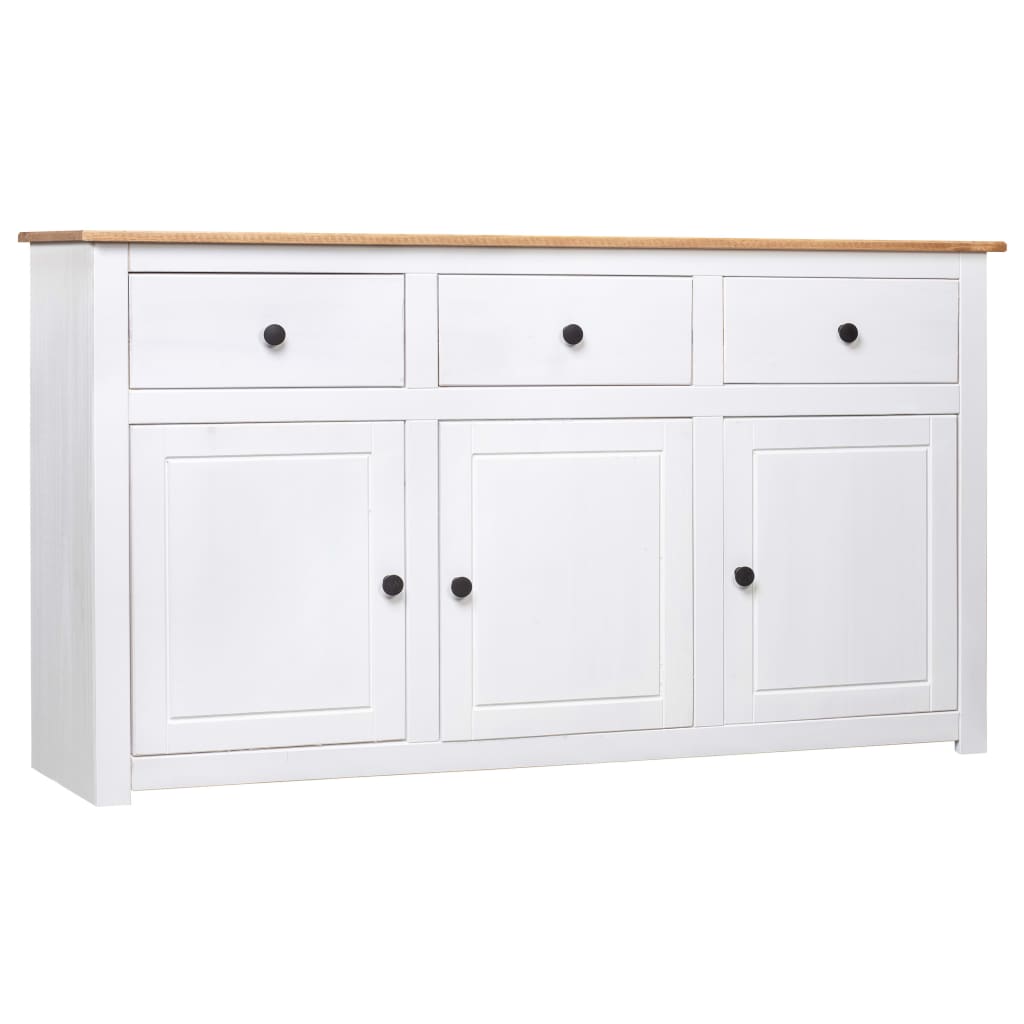 Dressoir Panama Range 135x40x80 cm massief grenenhout wit - Griffin Retail