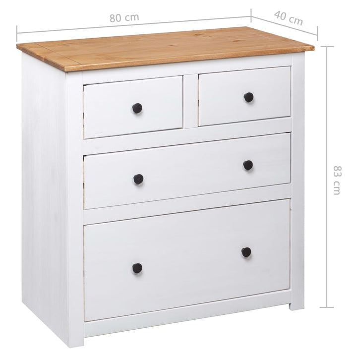 Dressoir Panama Range 80x40x83 cm grenenhout wit - Griffin Retail