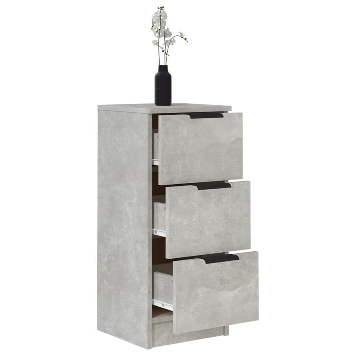 Dressoirs 2 st 30x30x70 cm bewerkt hout betongrijs - Griffin Retail