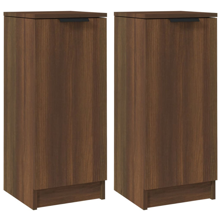 Dressoirs 2 st 30x30x70 cm bewerkt hout bruineikenkleurig - Griffin Retail