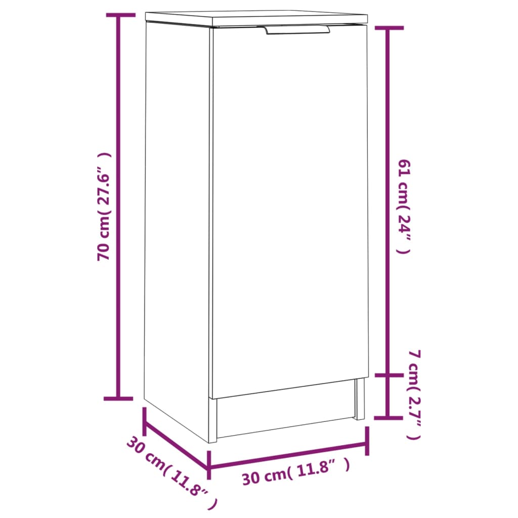 Dressoirs 2 st 30x30x70 cm bewerkt hout gerookt eikenkleurig - Griffin Retail