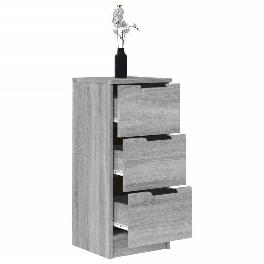 Dressoirs 2 st 30x30x70 cm bewerkt hout grijs sonoma eikenkleur - Griffin Retail