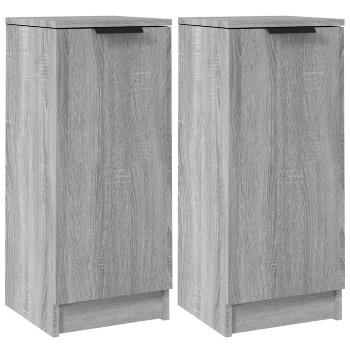 Dressoirs 2 st 30x30x70 cm bewerkt hout grijs sonoma eikenkleur - Griffin Retail